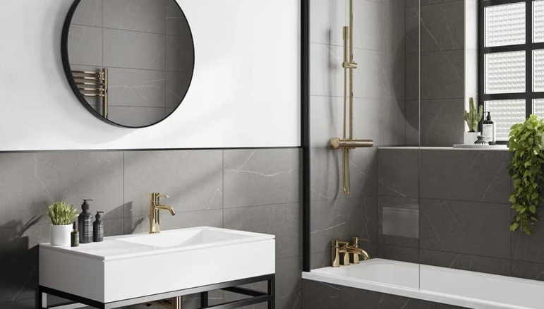 black bathroom tiles