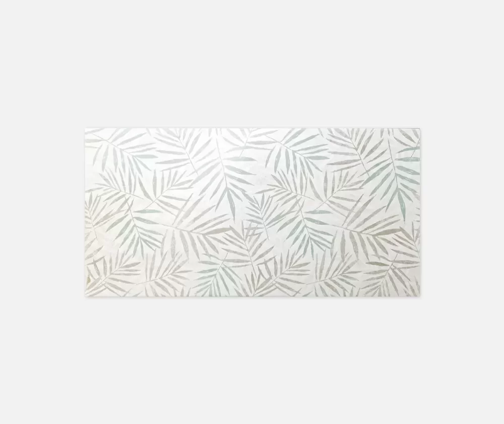 botanical jungle leaf ceramic feature wall tile that can be used in bathroom and kitchens.