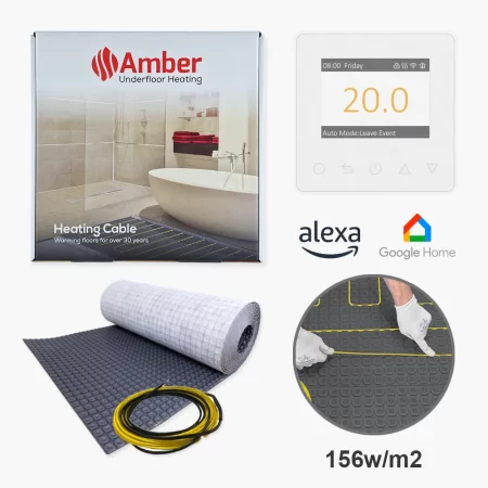 amber heating cable and decoupling membrane kit 156w/m2