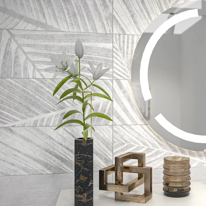 kenzia grey ceramic wall tiles in 250x600mm