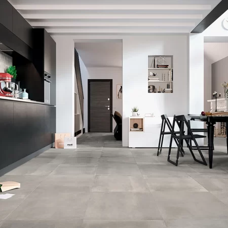 oxid grey 600x600mm on a living room floor