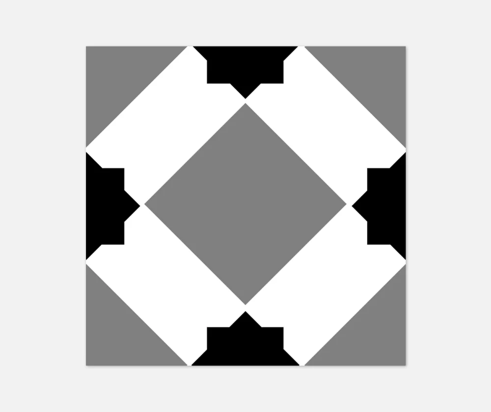 an image of a single tile of retromix cold star tiles in 150x150mm tiles, these tiles are made by vitra