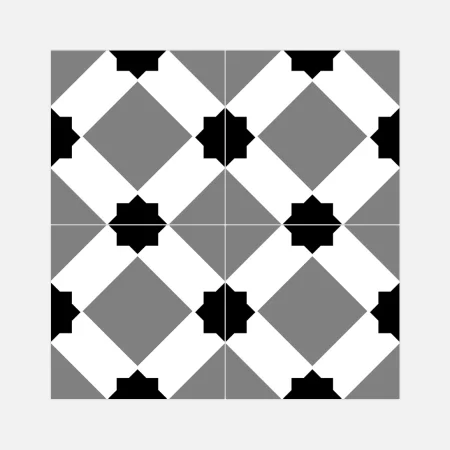 an image of four tiles together of retromix cold star tiles in 150x150mm tiles, these tiles are made by vitra