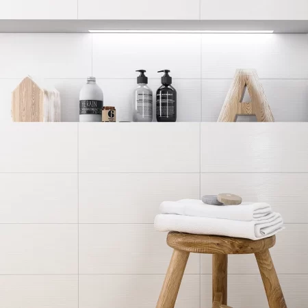 best ultra white tile on a bathroom wall