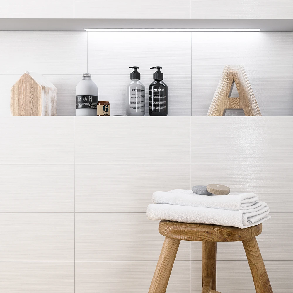 best ultra white tile on a bathroom wall