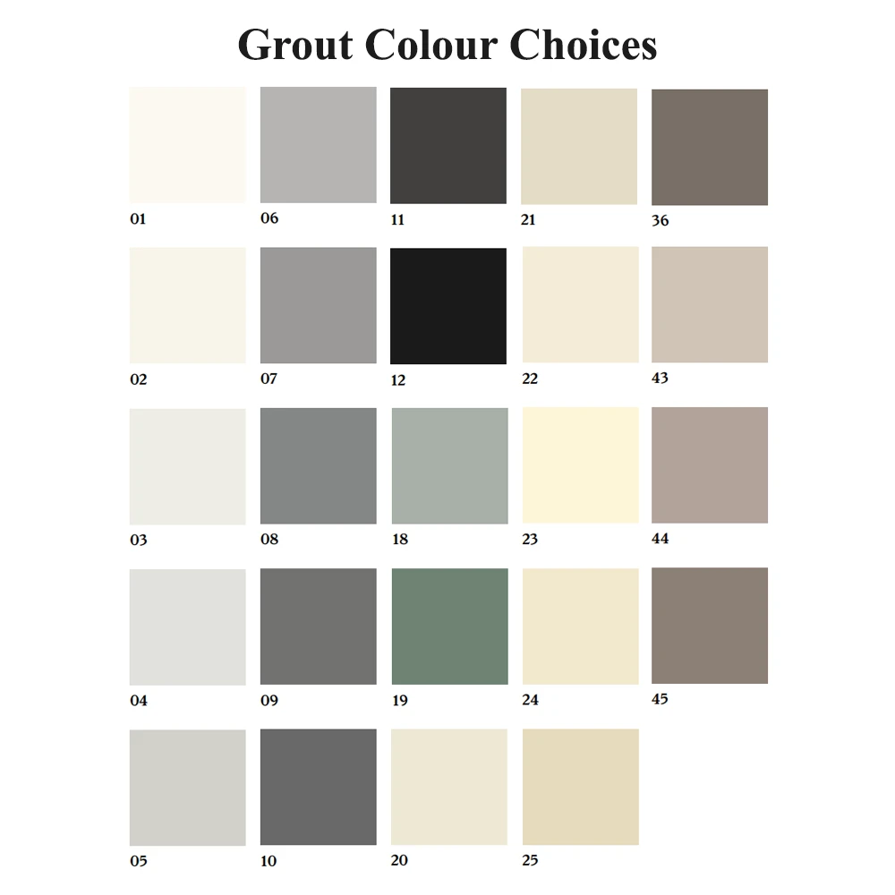 a list of kerakoll colour choices.